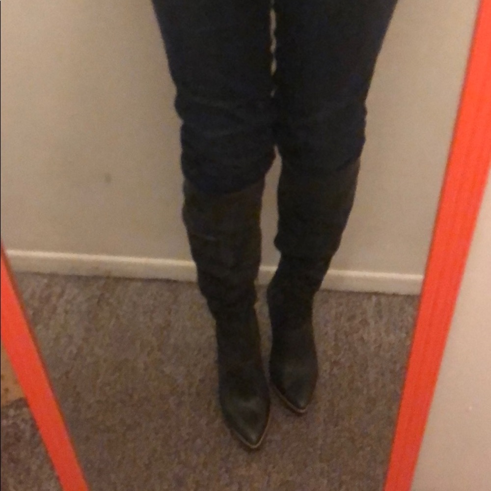 Grey high boots
